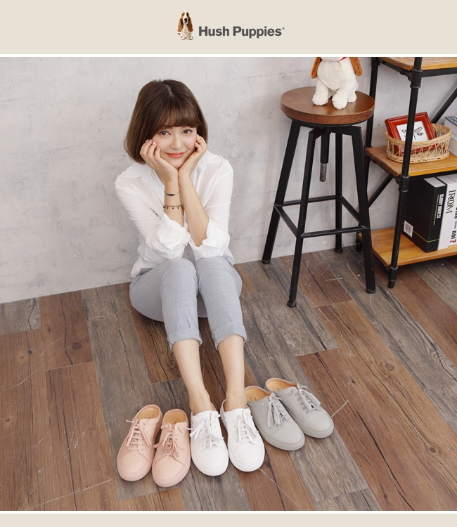 Hush Puppies Greenwich 女穆勒休閒鞋-白色