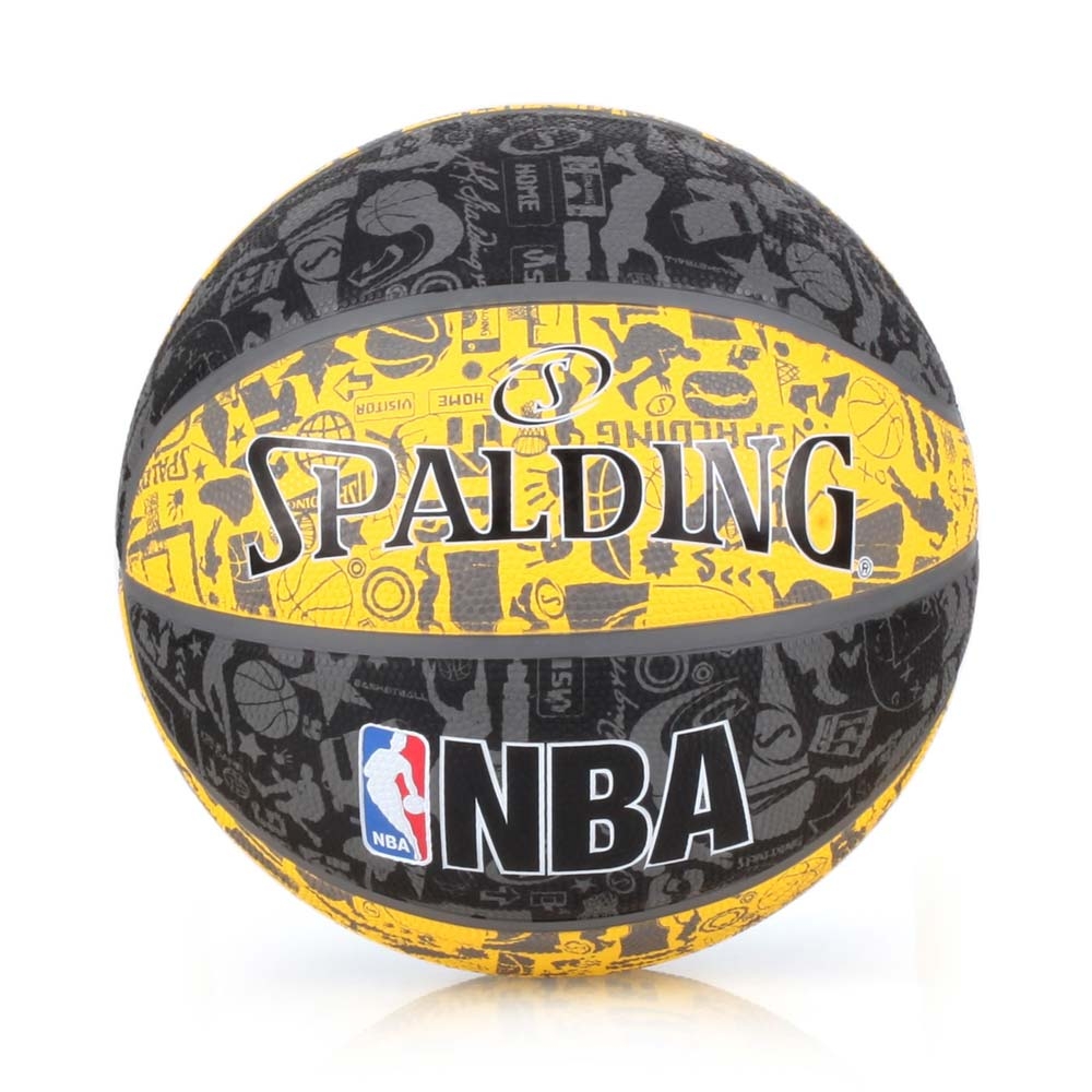 SPALDING NBA塗鴉系列 7號籃球 黑黃灰