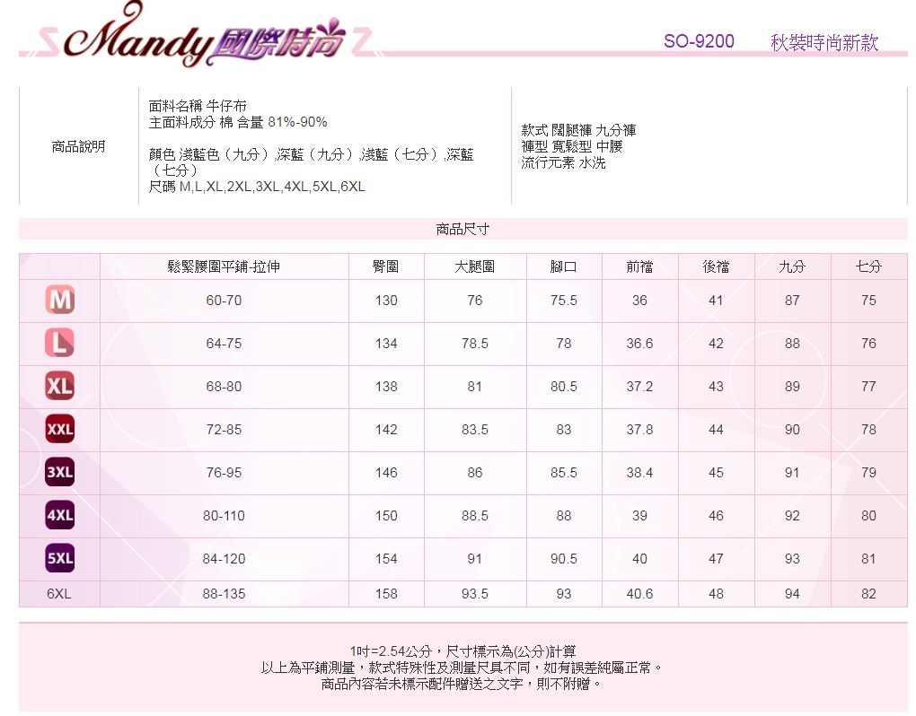 Mandy國際時尚 牛仔寬褲 夏 中腰寬鬆七分褲 (2色)