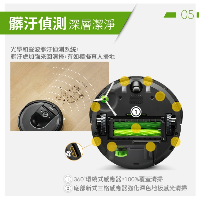 美國iRobot Roomba i7 智慧地圖+wifi掃地機器人 (總代理保固1+1年)