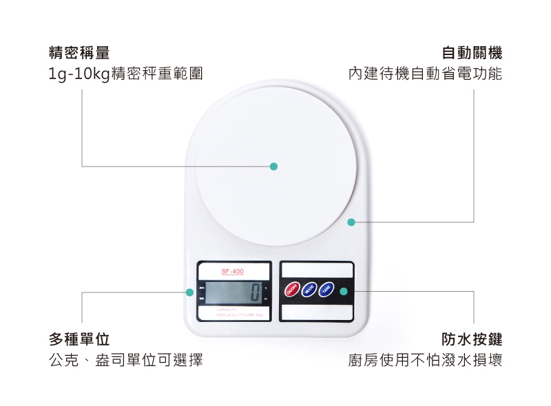 GREEGREEN 易擺放料理電子秤