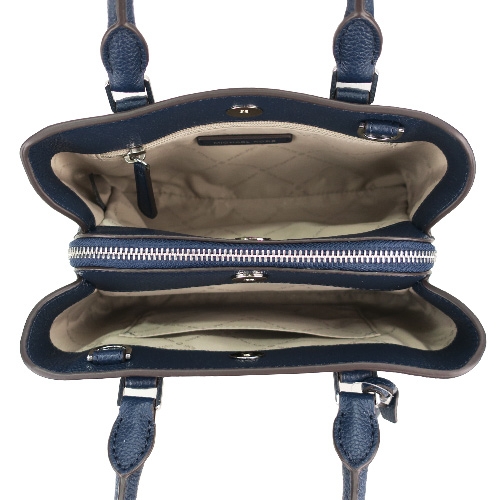 MICHAEL KORS CAMILLE荔枝紋三層兩用包-小/海軍藍