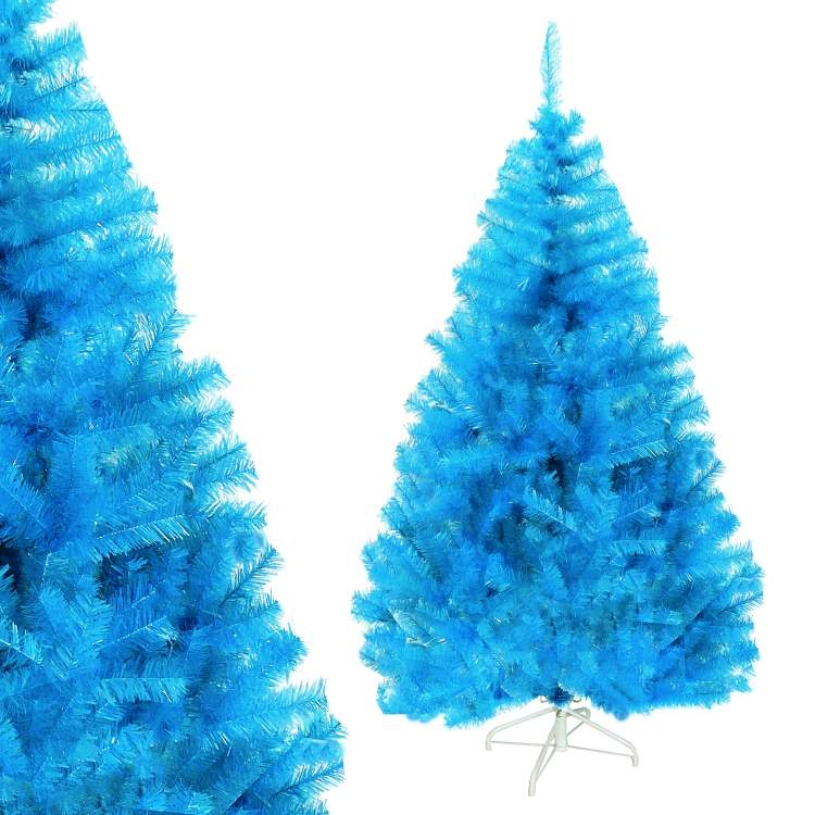 摩達客 台製豪華型6尺/6呎(180cm)晶透藍色聖誕樹 裸樹(不含飾品不含燈)