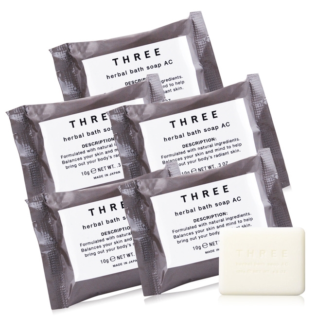 (即期品)THREE 舒活沐浴皂10gX5-期效202003