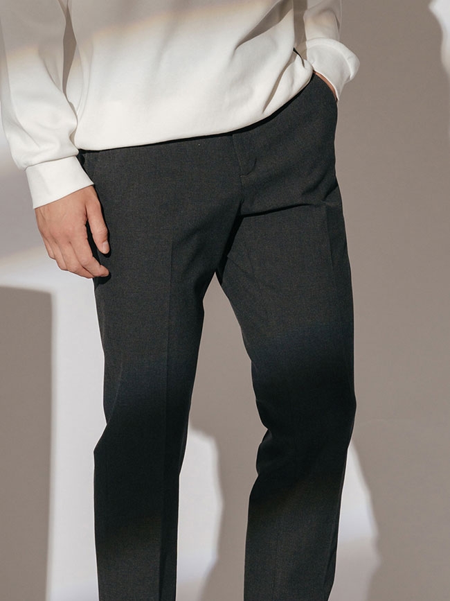 H:CONNECT 韓國品牌 男裝-質感純色西裝褲-灰
