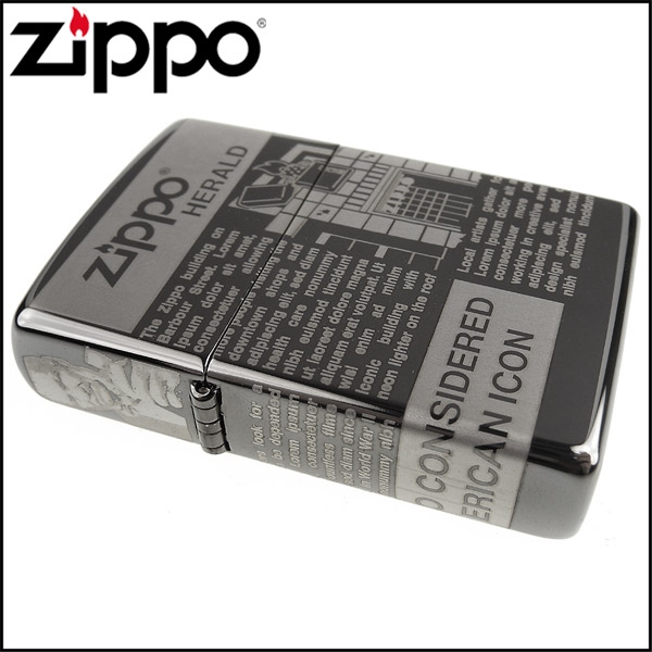 ZIPPO 美系~Newsprint-新聞稿圖案-4面連續雷射雕刻加工打火機