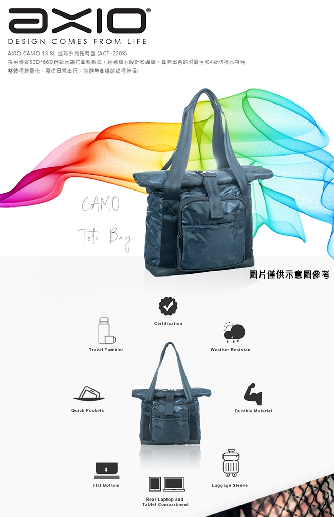 AXIO ACT-2208 Camo 13.8L Tote bag迷彩系列 手提肩背兩用包