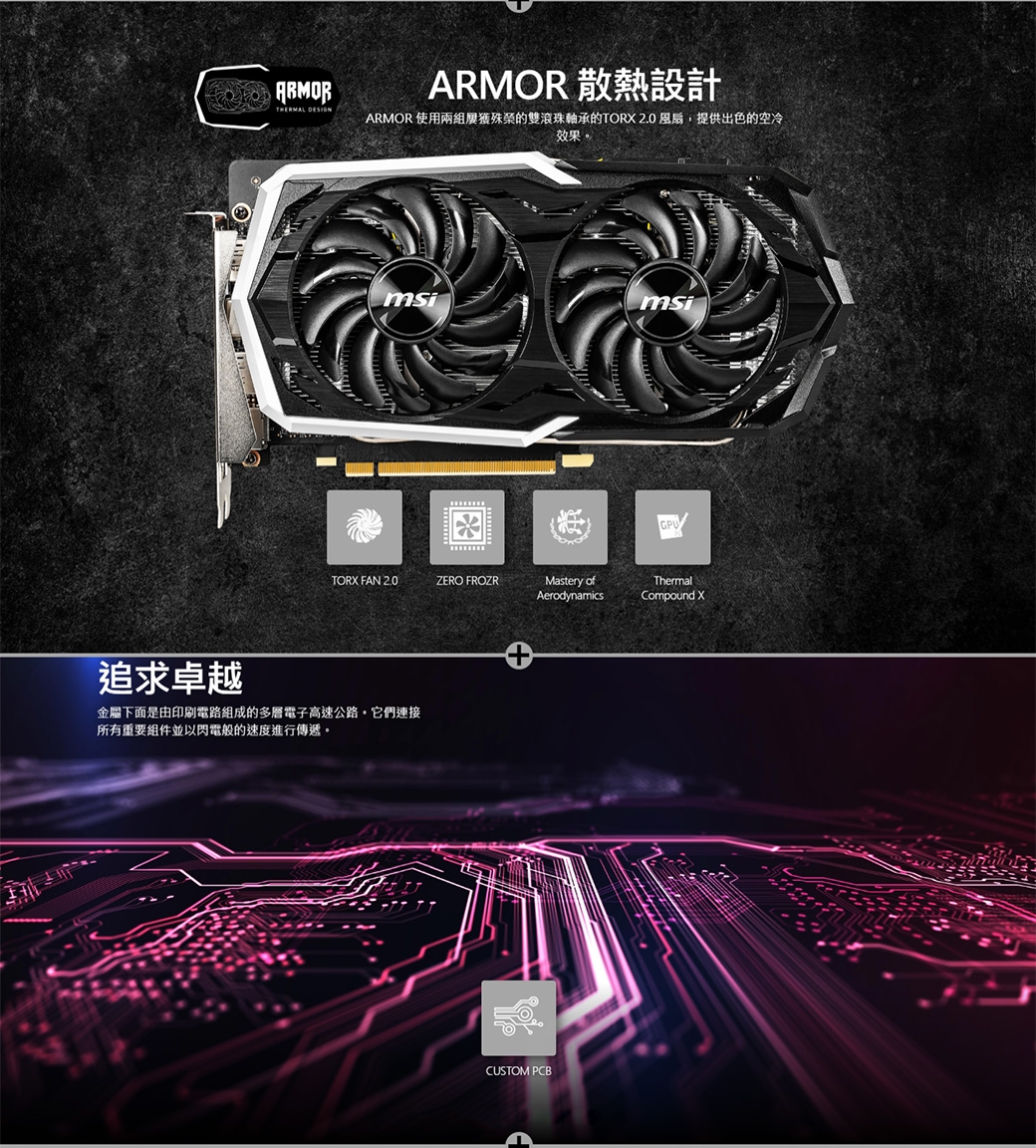 微星 GTX 1660 Ti ARMOR 6G OC+偉訓 GX-S 750W 金牌