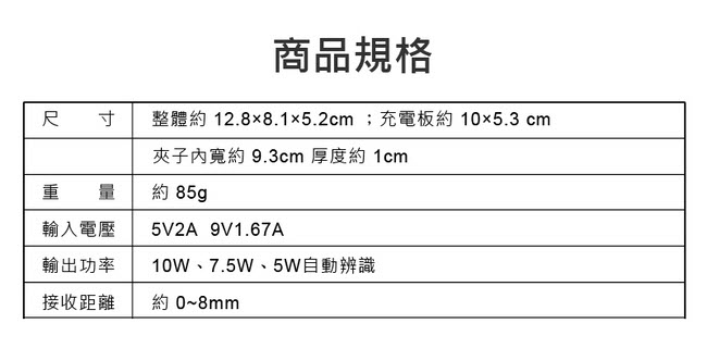 CA-Q09 全自動感應開合炫彩發光無線充電車用手機架