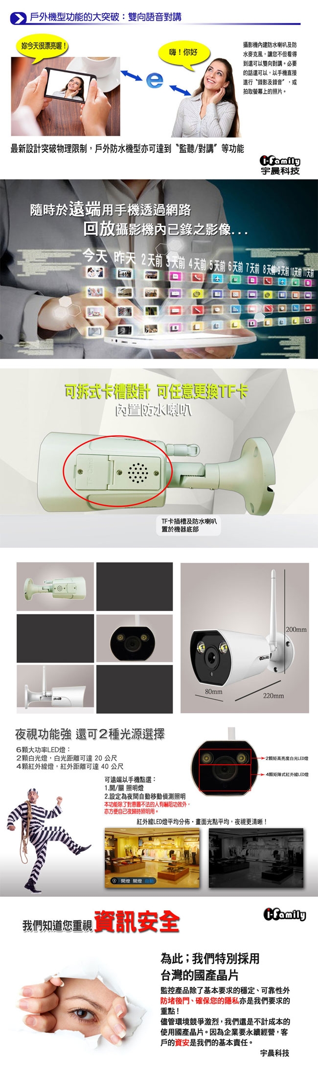 I-Family T506 三百萬畫素戶外防水型標準鏡頭網路監視器