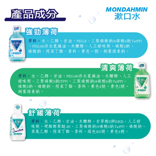 興家安速 MONDAHMIN漱口水700ML 強勁薄荷/清爽薄荷/舒緩薄荷