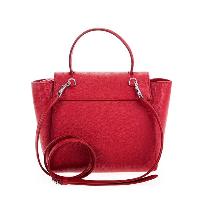 CELINE 新款NERO Belt 珠地小牛皮手提/肩背兩用包 (紅色)
