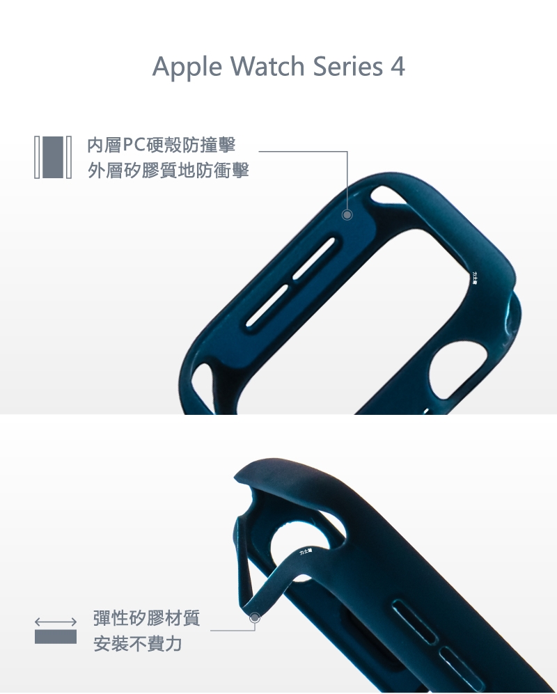 MUVIT Apple Watch Series4 (44mm) 耐衝擊保護殼●軍綠色