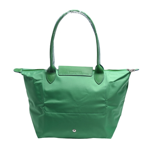 LONGCHAMP 經典LE PLIAGE系列刺繡摺疊長提把水餃手提包(小-仙人掌色)