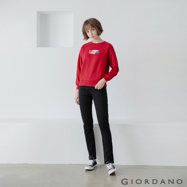 GIORDANO 女裝經典CAMPUS大學T恤 - 11 標誌紅