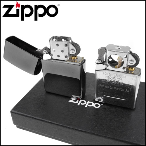 ZIPPO 美系~Black ice黑冰色鏡面打火機+煙斗機芯套組