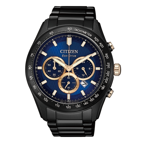 CITIZEN 準確時刻三眼計時光動能腕錶CA4458-88L