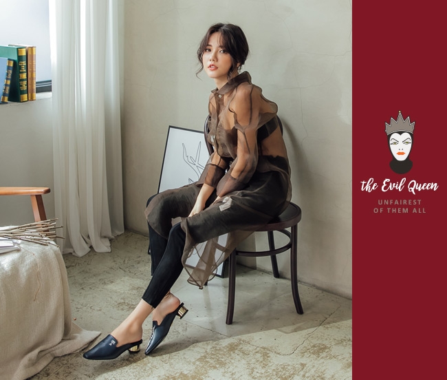 Disney collection by grace gift反派不對稱穆勒鞋 深藍