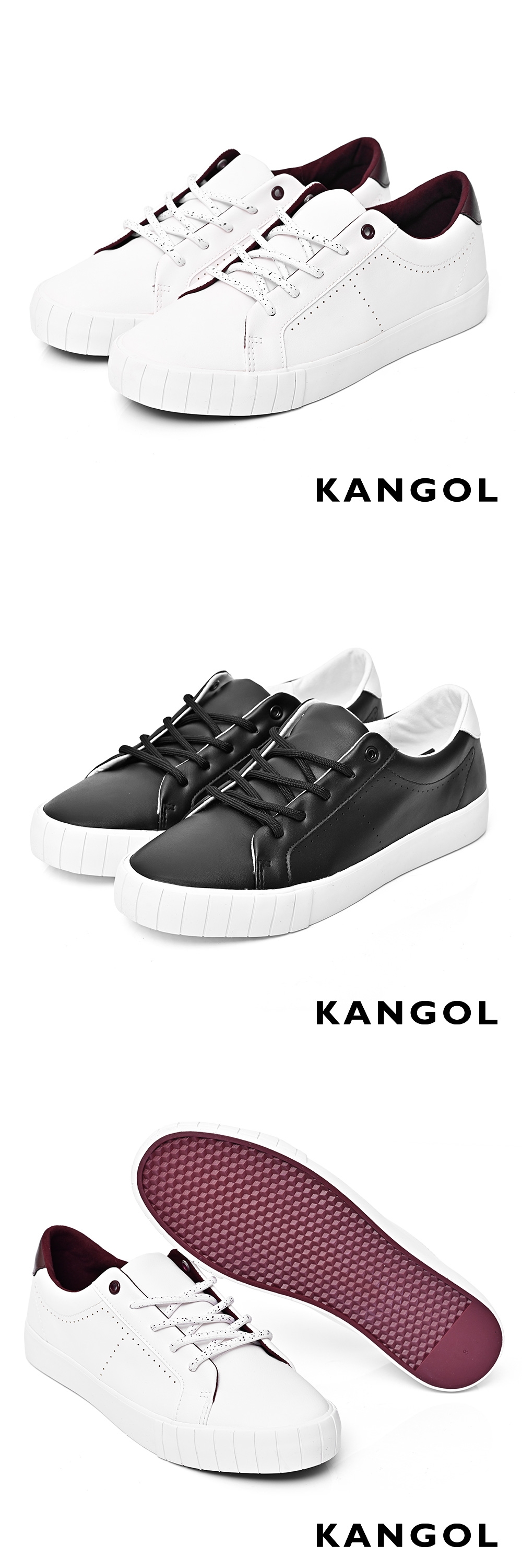 【KANGOL】皮革休閒鞋-共兩色