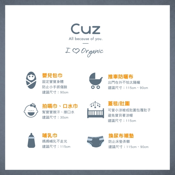 【Cuz】雲朵蓋被被(防皺紗布巾/方巾/嬰兒包巾)-90cm