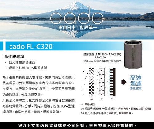 cado FL-C320 原廠濾芯