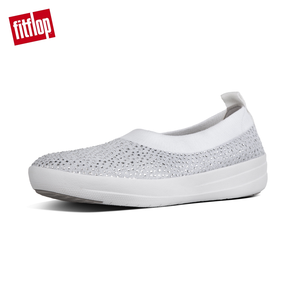 FitFlop UBERKNIT CRYSTAL 娃娃鞋 都會白