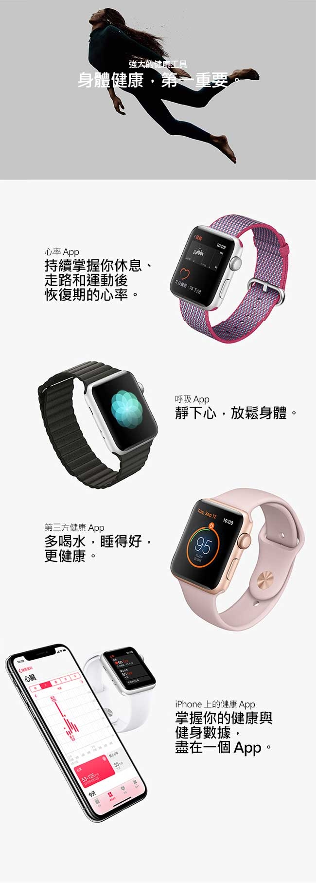 Apple Watch Series 3 GPS 42mm太空色鋁金屬錶殼+黑色運動錶帶