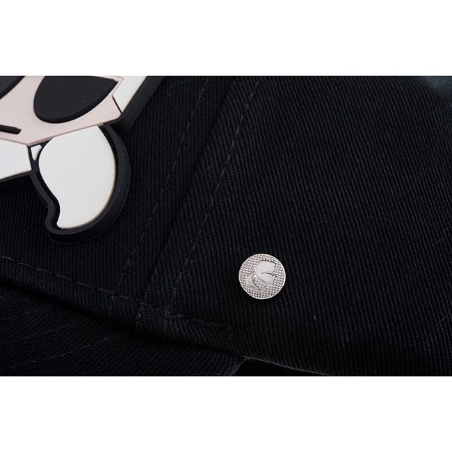 KARL LAGERFELD 新款Q版側邊造型卡爾棒球帽 (黑色)