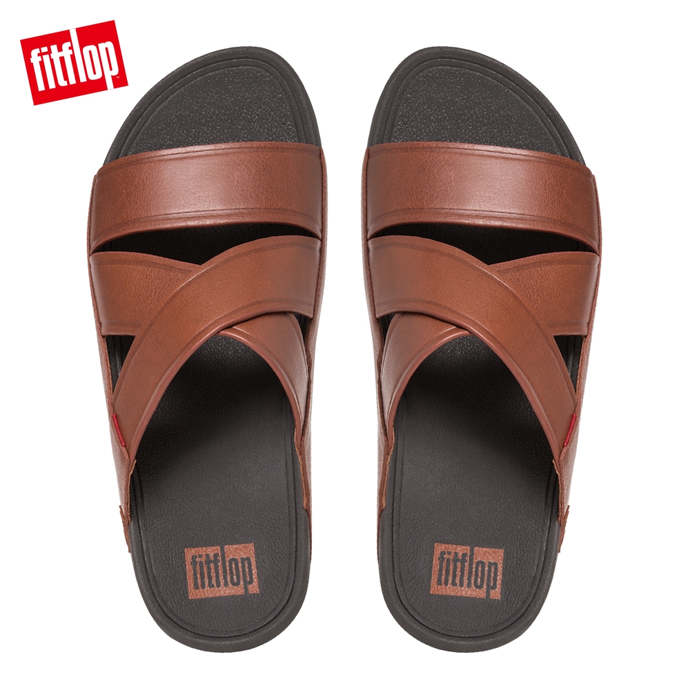 FitFlop CHI 簡約交叉背帶涼鞋 深褐色