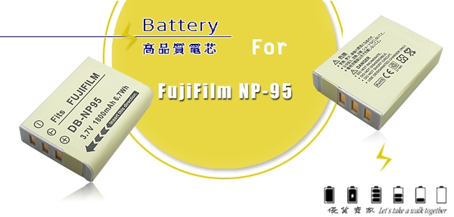 WELLY FujiFilm NP-95 / NP95 高容量防爆相機鋰電池