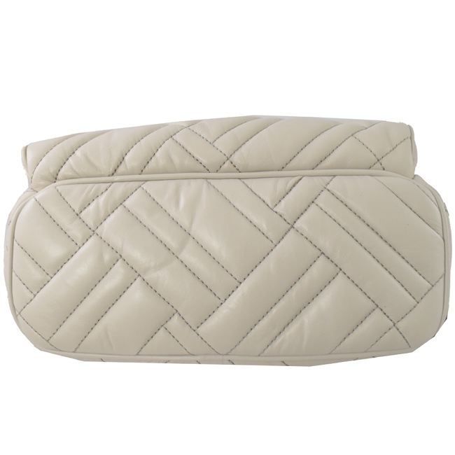 MICHAEL KORS ABBEY拉鍊開口格紋車線牛皮後背包(灰)