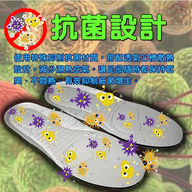 金德恩 台灣製造 POLIYOU 立體3D透氣抑菌成人鞋墊