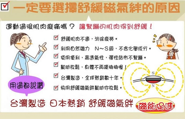 家適帝 台灣製加強版舒緩磁氣絆貼布補充包(100枚/包)