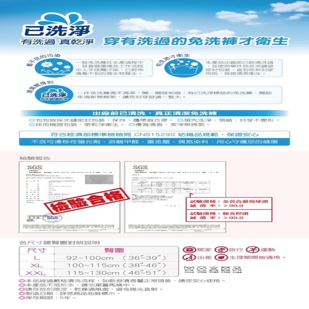 貼身寶貝 - 孕產婦坐月子專用免洗褲 5件裝/包 五包組(免洗褲)