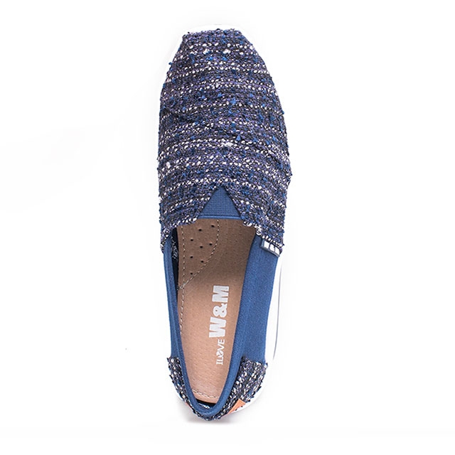 W&M BOUNCE 多色編織 厚底休閒女鞋-藍(另有灰、粉)