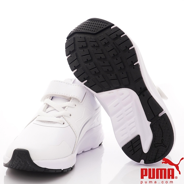 PUMA童鞋 輕量皮質運動鞋款 TH70666-02白(中小童段)