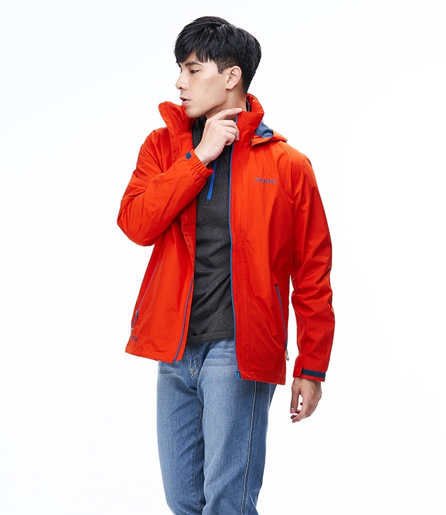 【ATUNAS 歐都納】男款GORE-TEX防水防風單件式外套A-G1821M橘紅