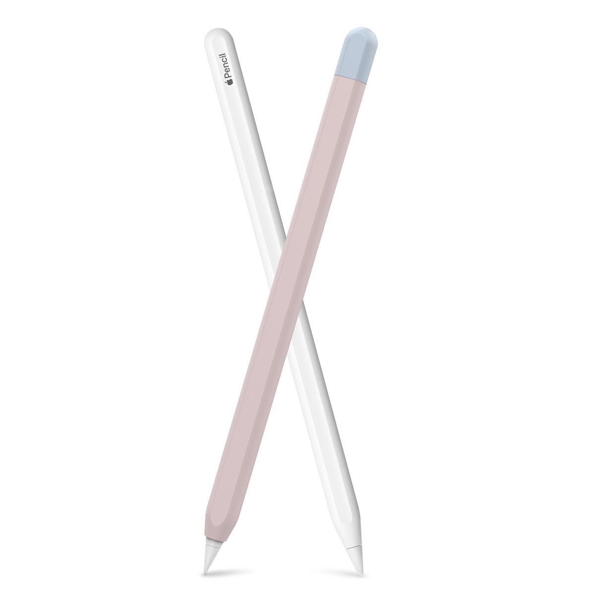 AHAStyle Apple Pencil 第二代專用 矽膠保護筆套 撞色款 粉+淺藍