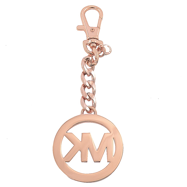 MICHAEL KORS KEY CHARMS圓型LOGO鑰匙圈吊飾(玫瑰金色)