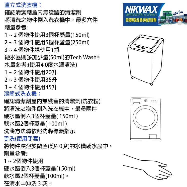 【NIKWAX】防水布料清洗劑 181【300ml】