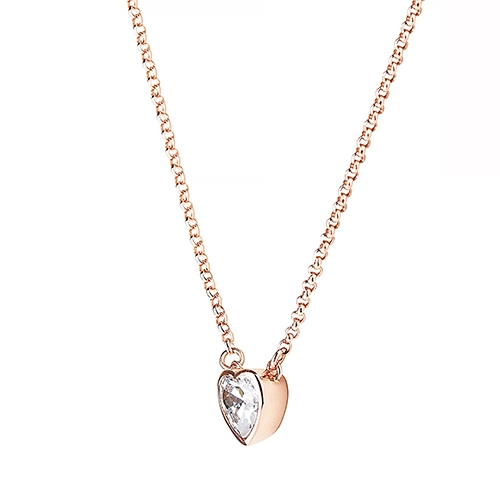 kate spade經典愛心設計鑽鑲飾項鍊(玫瑰金)