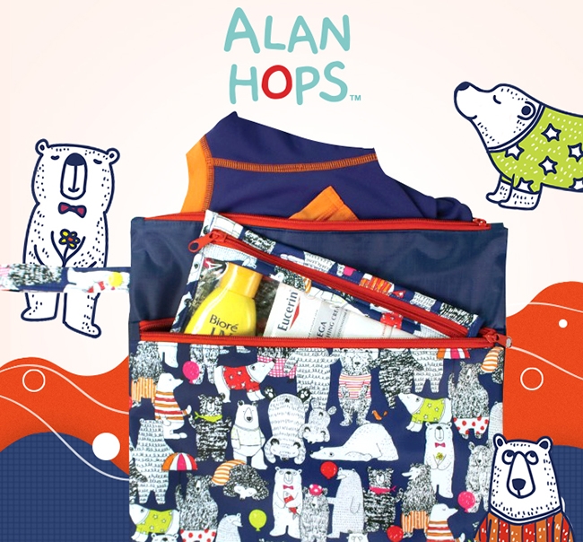 Alan Hops 防水乾濕分離收納袋 (熊熊的聚會)