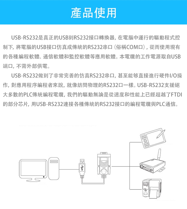 UNITEK USB2.0轉RS232串口線