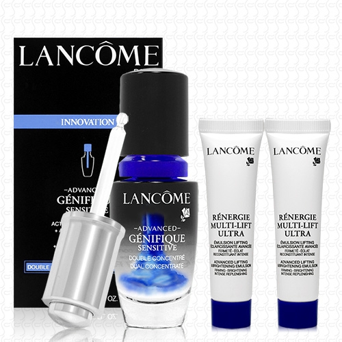 LANCOME蘭蔻 超進化肌因活性安瓶20ml(贈超緊顏白金青春輕乳液15mlx2)