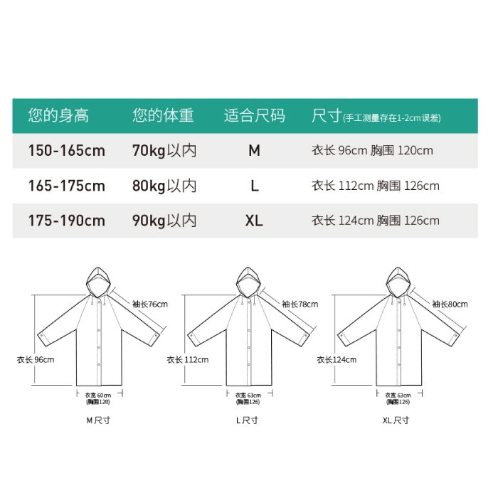 【生活良品】EVA透明雨衣-背包款-透明白色M號 (附贈防水收納袋)