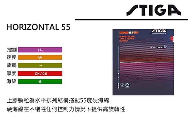 STIGA HORIZONTAL 55 膠皮