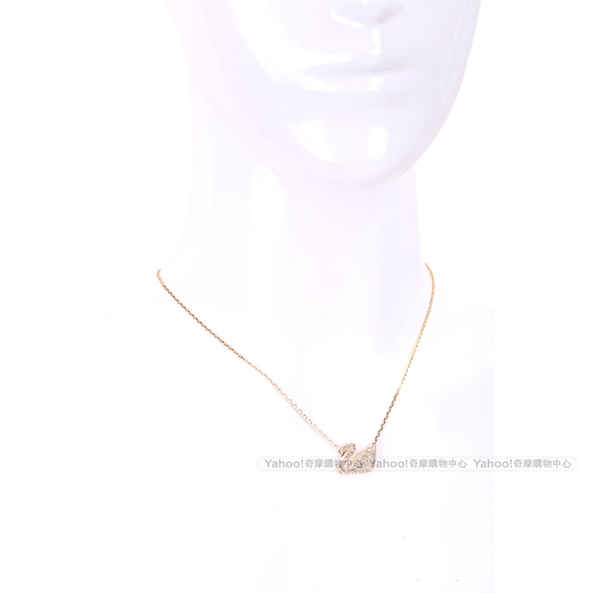 SWAROVSKI 施華洛世奇 Swan 水晶天鵝金項鍊(玫瑰金色)