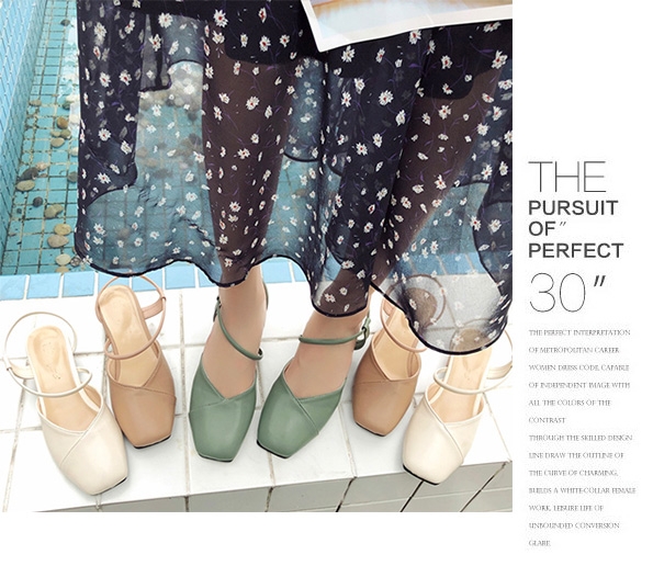 KEITH-WILL時尚鞋館 甜心學院風英倫方頭小跟鞋 杏