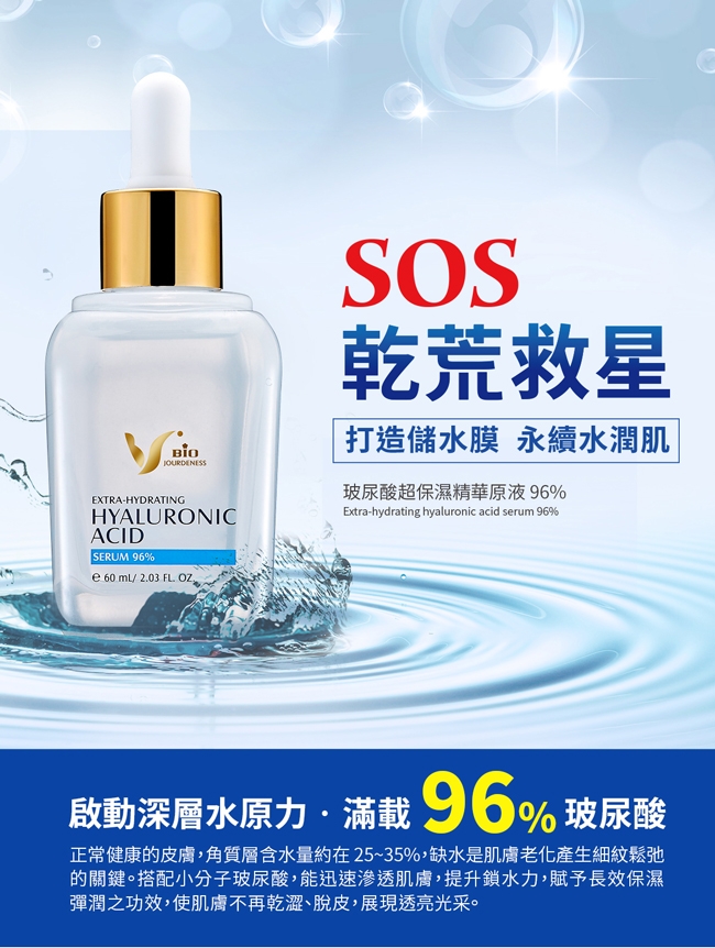 佐登妮絲 玻尿酸超保濕精華96%/膠原蛋白青春精華94% 60ml 任3入賣場