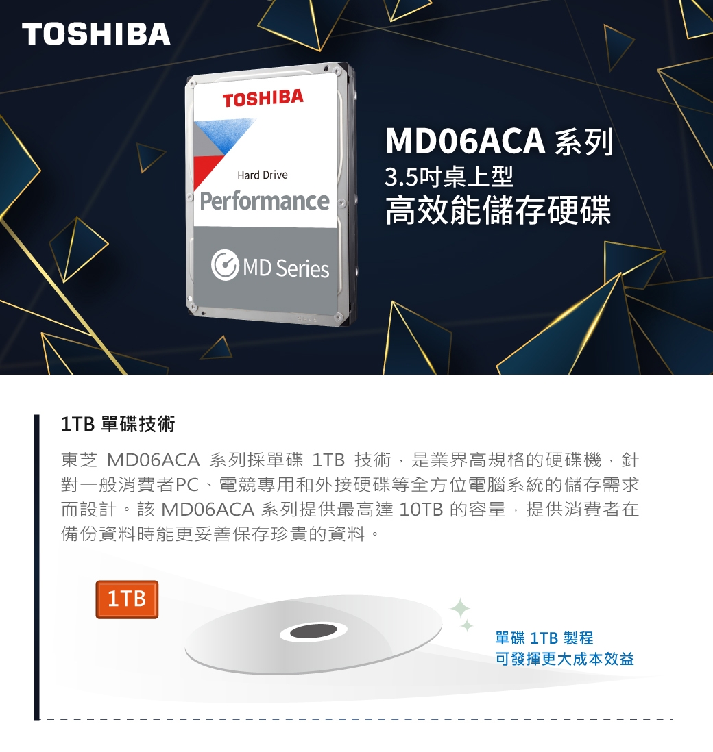 TOSHIBA 桌上型3.5吋8TB 7200 RPM/256MB 桌上型硬碟(MD06ACA800